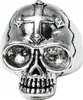 3D Edelstahl Ring Totenkopf Skull Gr. 56 = 17,8 mm Silber Produktbild-Vorschau 1