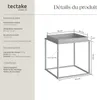 Table d'appoint CAMBRIDGE 40x40x44cm - gris Voir les images du produit 6
