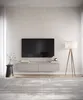 A modern living room with a wall-mounted TV board and a television. Náhľad obrázku produktu