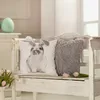 Kissenhülle Schlappohr 45x45cm weiß Hase Plüschohren Produktbild-Vorschau 2