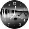 Glasuhr Wanduhr Küchenuhr Echt-Glas 30fi cm Meer schwarz Produktbild-Vorschau 1