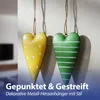 Herz Anhänger 6er Set Metall Schnur sechs Farben Streifen Produktbild-Vorschau 4