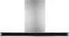A stainless steel range hood with a black accent panel. Produktbild-Vorschau