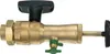 A brass valve with black and green handles against a white background. Anteprima dell’immagine prodotto