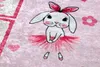 A drawing of a ballerina bunny on a pink background. Podgląd zdjęcia produktu