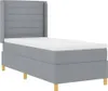 Boxspringbett mit Matratze Hellgrau 90 x 190 cm Stoff Produktbild-Vorschau 4