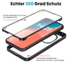 An exploded view of a phone case, showing its layered components and how it protects a phone. Produktbild-Vorschau