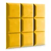 A panel of yellow upholstered wall tiles arranged in a 3x3 grid. Anteprima dell’immagine prodotto
