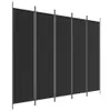 A black room divider with metal poles against a white background. Náhled obrázku produktu