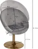 FineBuy Loungesessel Samt Design Drehstuhl Grau Clubsessel Produktbild-Vorschau 3