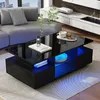 Merax Tavolino lucido con 2 cassetti e illuminazione a LED, Anteprima dell’immagine prodotto 7
