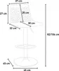 A line drawing of a bar stool with dimensions indicated by text and lines. Produktbild-Vorschau