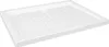 A white shower tray with a textured surface and a drain hole. Produktbild-Vorschau
