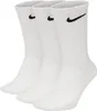 Three white Nike crew socks with black Nike swoosh logos are arranged in a slight diagonal. Produktbild-Vorschau