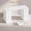 HOMCOM Bureau met 8 lades, modern bureau, 140 x 53 x 75 cm, Productafbeelding-voorbeeld 3