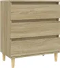 A wooden sideboard with three drawers on a white background. Náhled obrázku produktu