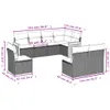 8-tlg. Garten-Sofagarnitur mit Kissen Grau Poly Rattan Produktbild-Vorschau 3