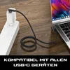 Schnellladekabel Nylon USB-C zu USB-C Ladekabel 90° Produktbild-Vorschau 7