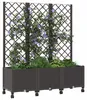 Donica ogrodowa z kratką i kółkami brązowy 120 x 40 x 146 Podgląd zdjęcia produktu 2