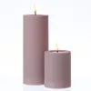 LED Stumpenkerze MIA - Kunststoff - realistische 3D Flamme - H: 10cm - outdoor - pastell lila Produktbild-Vorschau
