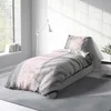 4 teilig Bettwäsche 135x200 cm rosa grau gestreift Produktbild-Vorschau 3