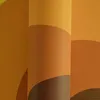 A close-up view of textured wallpaper with a geometric pattern of overlapping circles in shades of orange, yellow, and brown. Produktbild-Vorschau