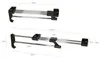 Two views of an extendable clothes rail, with measurements indicated. Produktbild-Vorschau