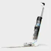 A Kärcher Saugwischer FCV 4 Natural N is shown in a cutaway view against a white background, demonstrating its internal workings and cleaning process. Produktbild-Vorschau