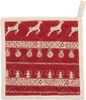 Clayre & Eef Topflappen 20x20 cm Rot Beige Baumwolle Produktbild-Vorschau 2