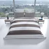 Bettwäsche Set 155x220 cm Braun Gestreift Baumwolle Produktbild-Vorschau 5