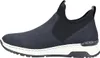A side view of a single blue women's bootie. Produktbild-Vorschau