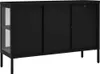 vidaXL Kredens czarny 70x35x70 cm stal i szkło Podgląd zdjęcia produktu 5