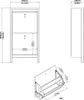 Technical drawings and dimensions of a white shoe cabinet with two flip doors and a separate smaller shoe rack. Podgląd zdjęcia produktu