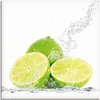 ARTland Leinwandbild Limette mit Spritzwasser Größe: 50x50 Produktbild-Vorschau 1