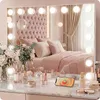 Hollywoodské kosmetické zrcadlo bílé stojací 58x48 cm s LED Náhled obrázku produktu 1