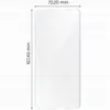 A diagram showing the dimensions of a screen protector. Produktbild-Vorschau