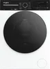 A front-on studio shot of a white washing machine with a black door and control panel. Produktbild-Vorschau