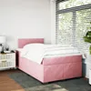 vidaXL Boxspringbett mit Matratze Rosa 120x200 cm Samt Produktbild-Vorschau 3