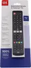 The image shows the packaging of a replacement remote control for Samsung TVs. The packaging is a cardboard sleeve with a clear plastic window displaying the remote control. Text on the packaging highlights compatibility and features. Anteprima dell’immagine prodotto