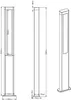 Technical drawings of a bollard light with dimensions. Anteprima dell’immagine prodotto
