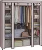 A fabric wardrobe with clothes and accessories inside, displayed in a studio setting. Náhled obrázku produktu