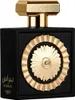A black perfume bottle with gold accents and decorative elements, presented on a white background. Podgląd zdjęcia produktu
