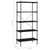 vidaXL Scaffale a 5 ripiani Nero 80x40x163 cm Anteprima dell’immagine prodotto 7