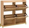 Scarpiera in legno Merax con 4 ante in rattan e struttura Anteprima dell’immagine prodotto 7
