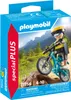 The image shows the packaging of a Playmobil special Plus Mountainbiker set, featuring a mountain biker figure on a bicycle against a scenic mountain backdrop. Produktbild-Vorschau