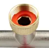 A close-up view of a brass fitting with a red rubber seal. Produktbild-Vorschau