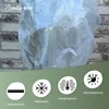 A plant covered in protective bubble wrap, with icons detailing its features. Produktbild-Vorschau