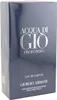 Dunkelblaue Parfumverpackung „Acqua di Giò Profondo“ von Giorgio Armani mit silberner Aufschrift und glänzender Oberfläche. Voir les images du produit