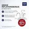 Marketing image for a Grohe promotion with text and graphics. Voir les images du produit