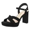 Tamaris Damen Sandalette Leder Cut-Outs Plateau High Heel Produktbild-Vorschau 21